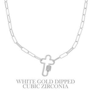 Gold Plated Cross Cutout Pendant Necklace